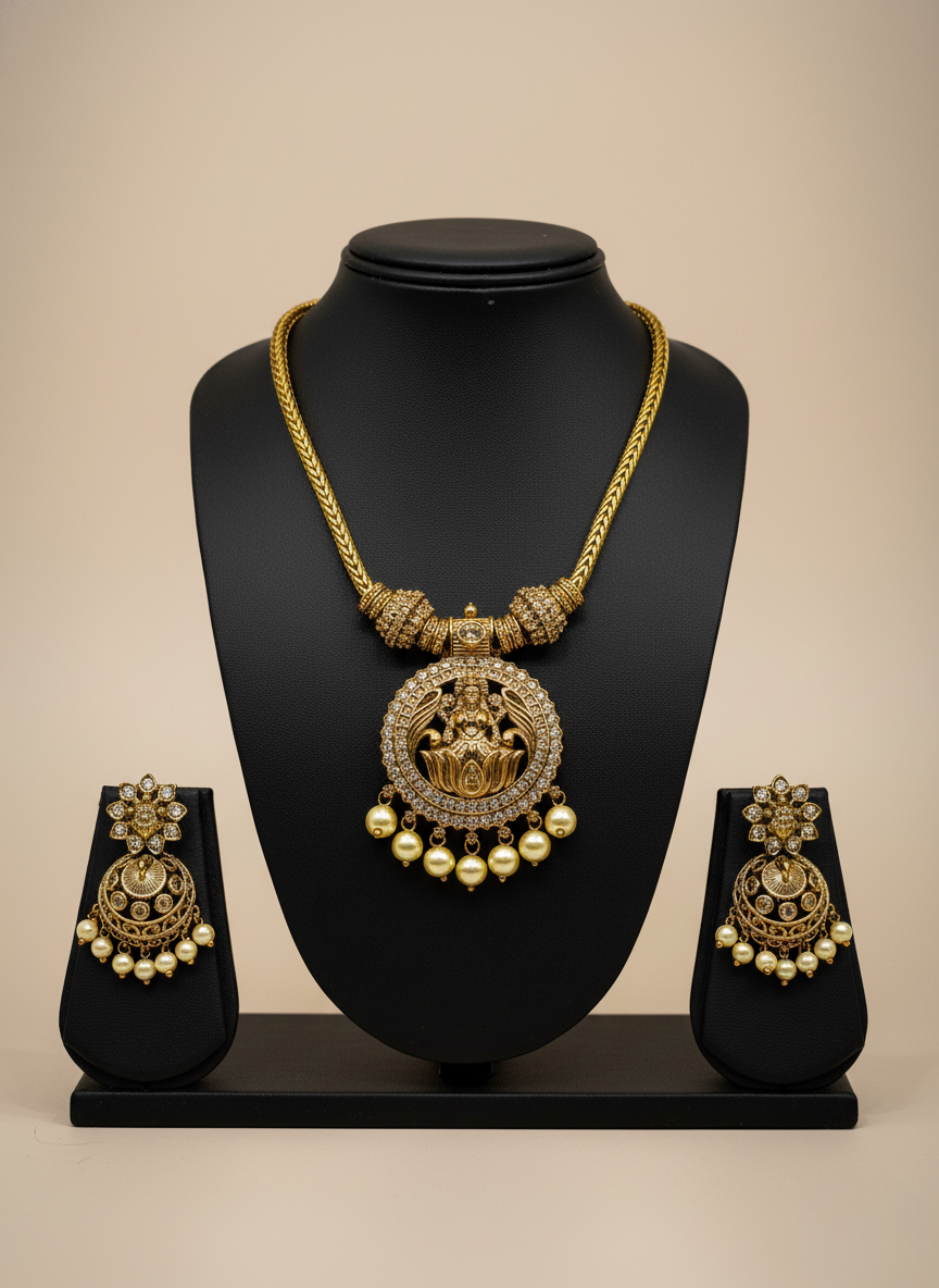 Divine Lakshmi Antique Necklace Set