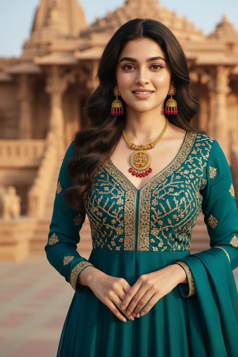 Divine Lakshmi Temple Necklace Set