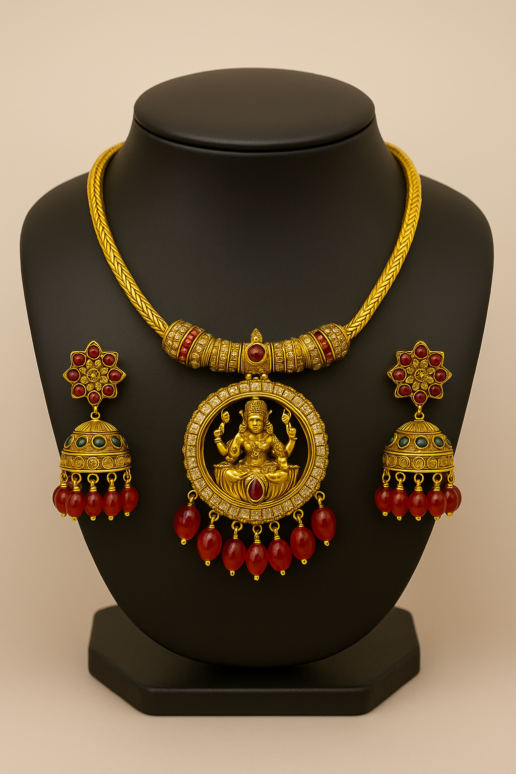 Divine Lakshmi Temple Necklace Set