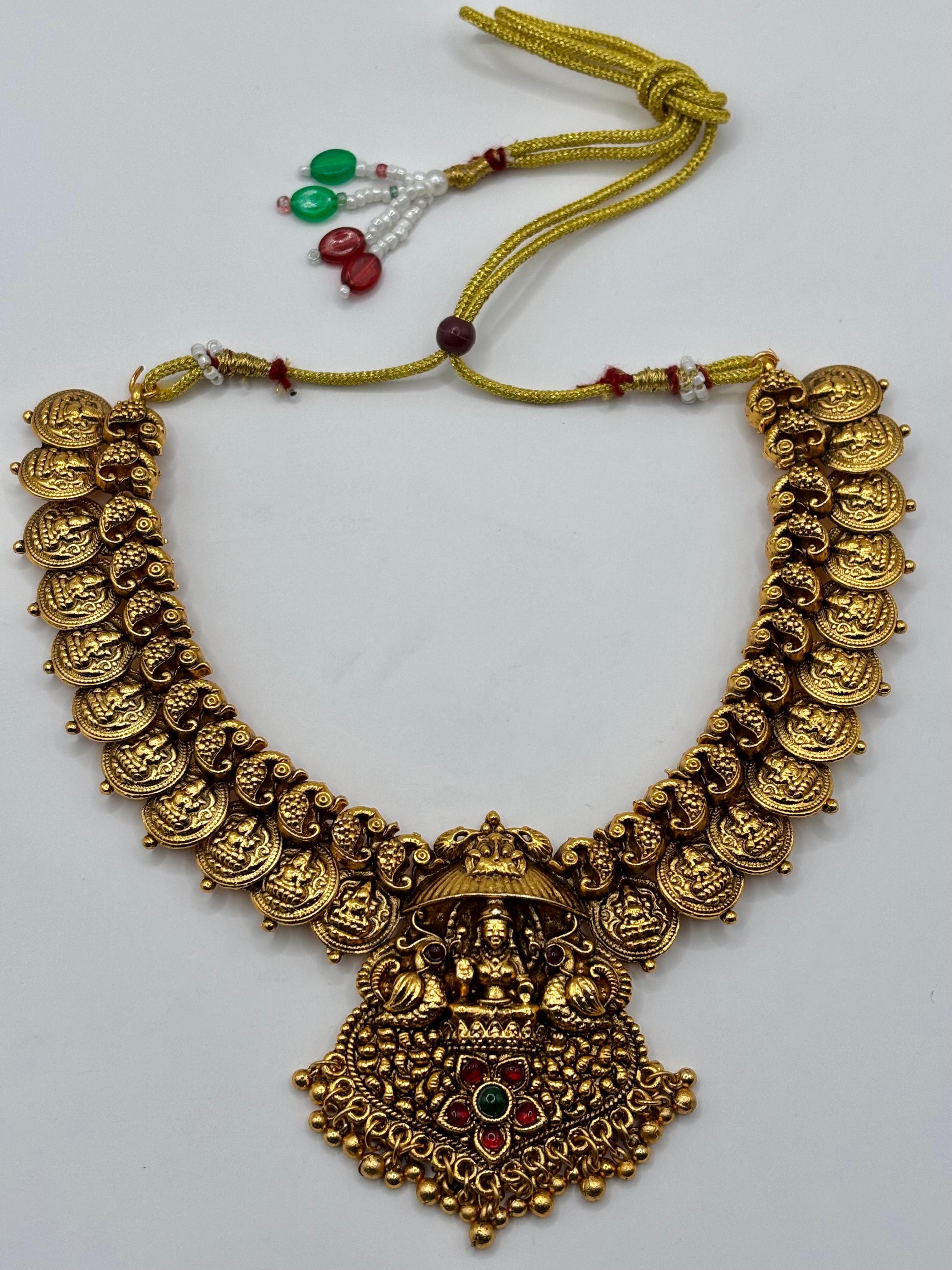 Kashwi Antique Lakshmi Coin Necklace Set