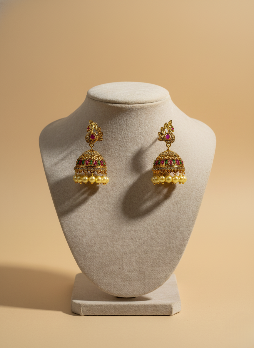Peacock AD Jhumkis – Royal Heritage