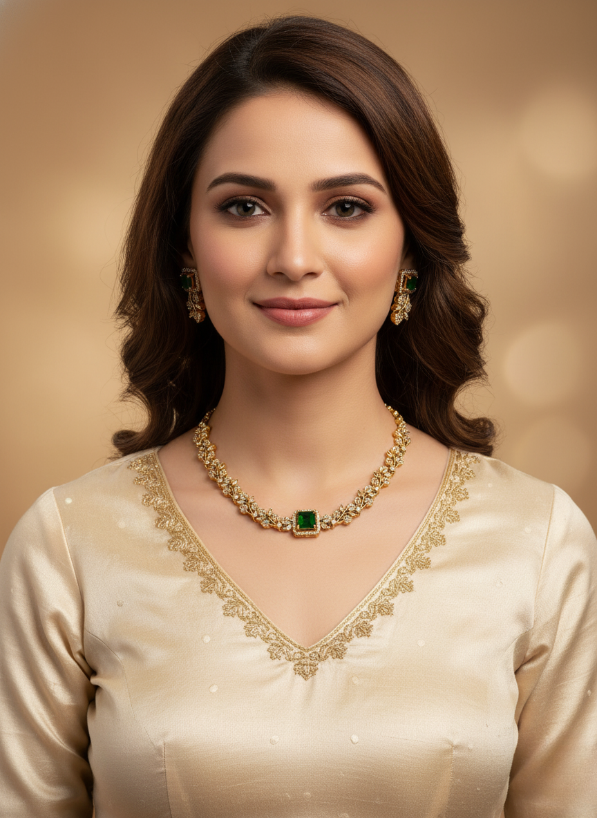 Colour Changing AD Necklace Set (Emerald Radiance)