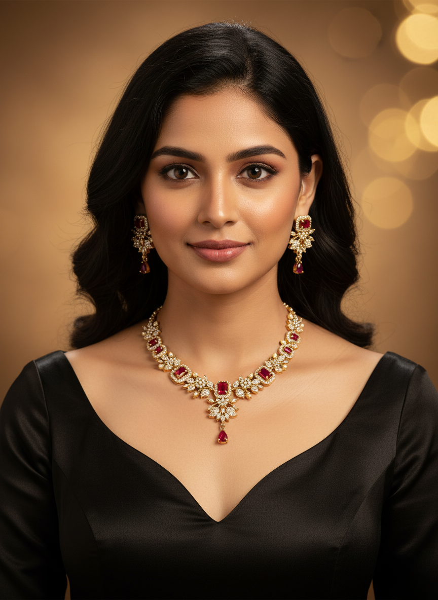 Crimson Royale AD Necklace Set