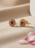 Ruby Red AD Stud Earrings – Royal Glow