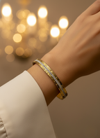 Single Row Crystal Gold Bracelet – Classic Elegance