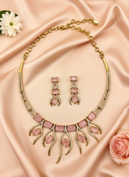 Pink Blush AD Hasli Necklace Set