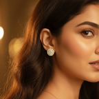 Classic Gold AD Stud Earrings – Timeless Sparkle