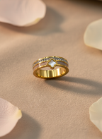 White Clover Dual Band Ring