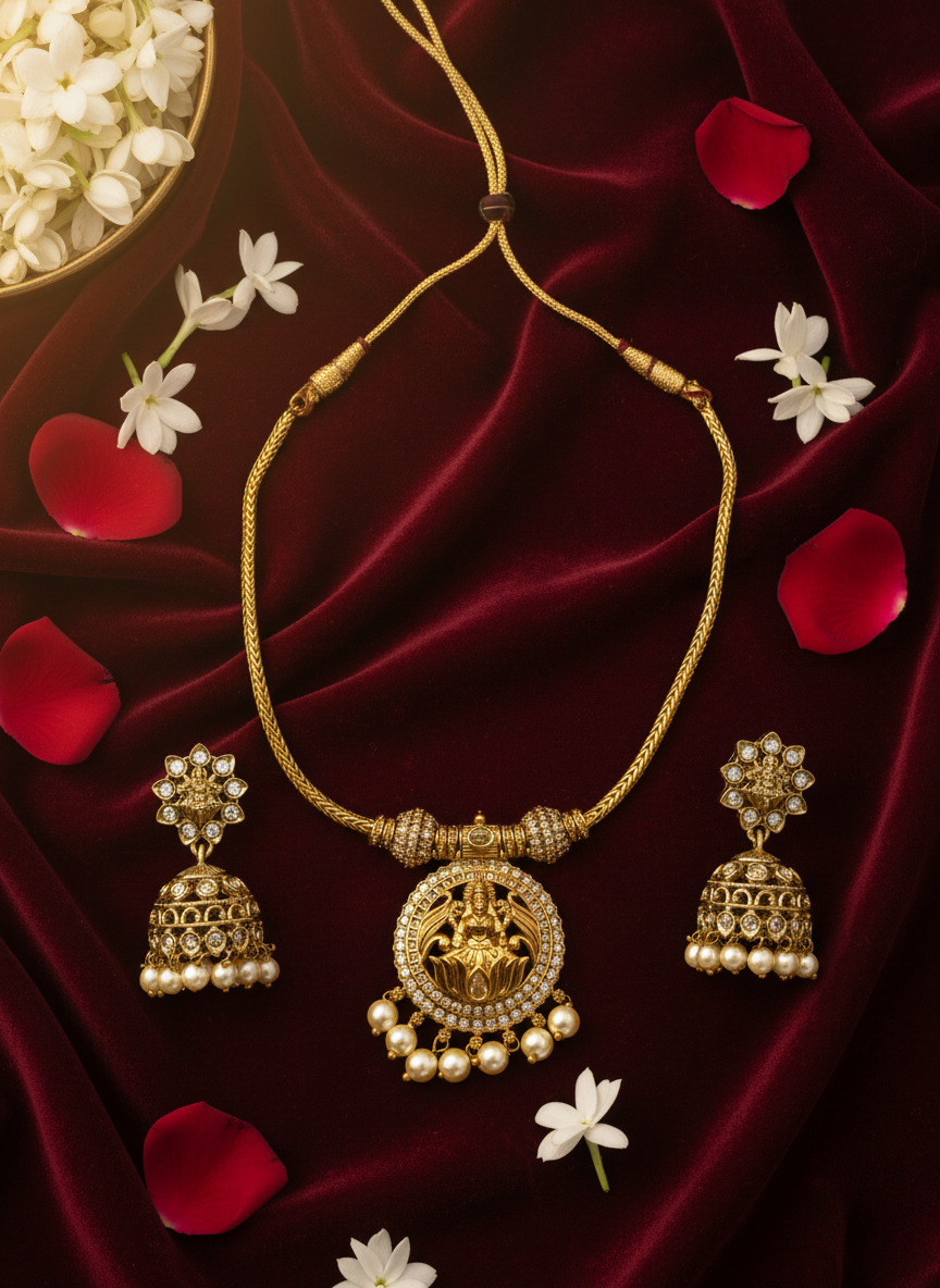 Divine Lakshmi Antique Necklace Set